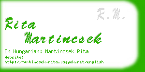 rita martincsek business card